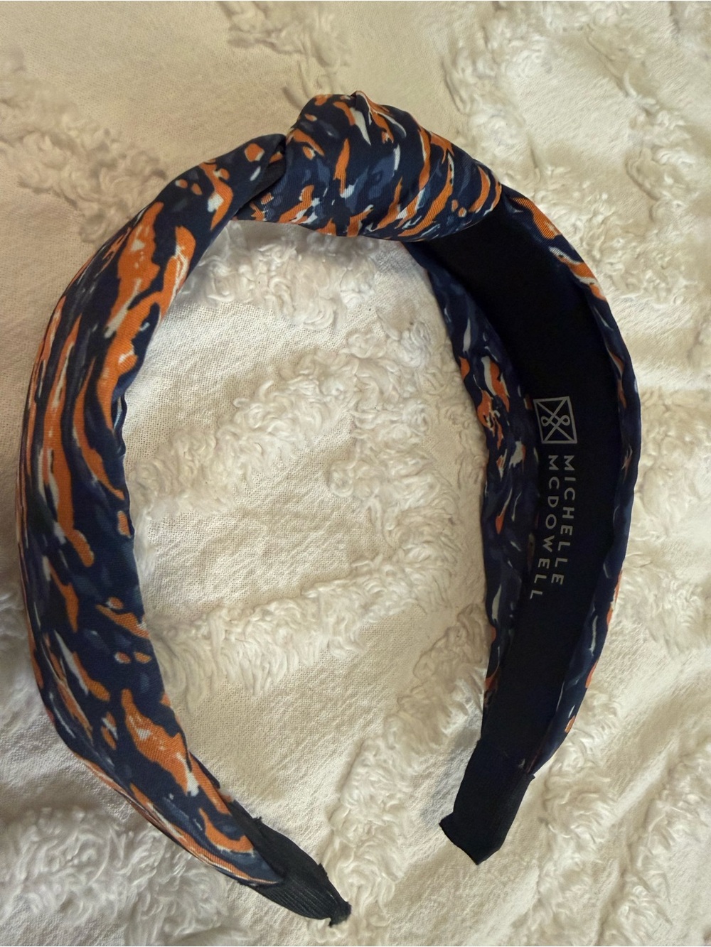 Michelle McDowell Navy and Orange Knot Headband